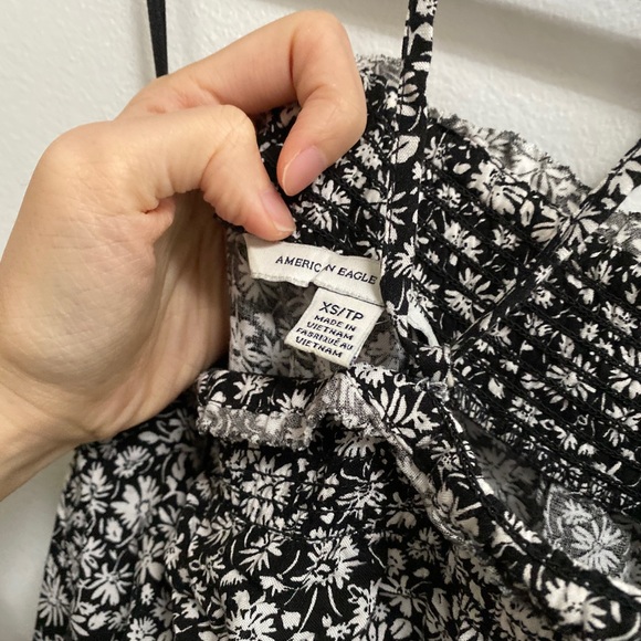 American Eagle Floral Smocked Halter Jumpsuit - Picture 8 of 9